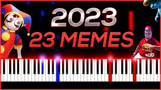 2023 in 23 MEMES  PIANO TUTORIAL [upl. by Rabassa]