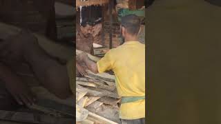 cutting wood with hand saw [upl. by Shaff730]