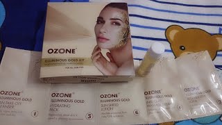 Ozone illuminious gold Facial kit Review how to use gold Facial kit goldfacialkit [upl. by Deroo829]