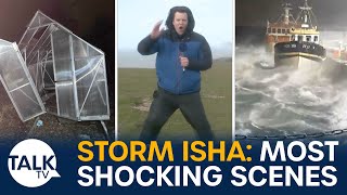 Storm Isha Most Shocking Scenes As UK Battered By Super Storm [upl. by Eeluj]