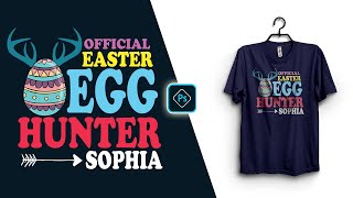 Happy Easter T Shirt Design For Merch By Amazon In Photoshop CC Tutorial [upl. by Erik]