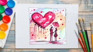 How to make DIY Cute Card with Watercolors [upl. by Charteris]