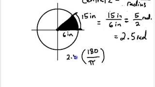 central angle measurement arc length and area of a sector [upl. by Kraska]