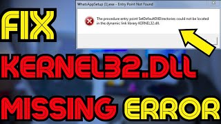 Fix KERNEL32dll is Missing or Not Found In Windows 1110 ❌Not Found Error 💻✅ [upl. by Attikram]