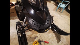 BRP 2009 Summit Project Part 01 Ski Doo REV Chassis Front Bumper Replacement Kimpex Edition [upl. by Serrell]