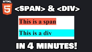 Learn HTML span amp div in 4 minutes 🏁 [upl. by Marou268]