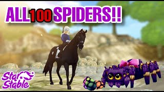 ALL 100 Spiders🕷  Star stable Online [upl. by Noyrb]