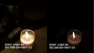 Low Light ISO TEST with SONY NEX5N vs RX100 [upl. by Arras]