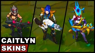 Pulsefire Caitlyn Legendary vs Headhunter Caitlyn Skins Comparison League of Legends [upl. by Nalehp]