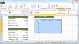 Create a onevariable data table in Excel 2010 [upl. by Noyr]