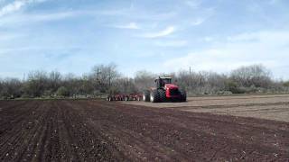 Versatile 550 Tractor pulling a 56 Farm King Chisel Plow near Castroville Texas [upl. by Woodley]