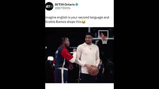 Scottie Barnes 😂 fyp foryou viralshort shorts nba basketball meme memes daily funnymemes [upl. by Ellehcram]