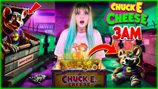 PASÉ la NOCHE en CHUCK E CHEESE y ABRÍ un PELUCHE de CHUCK el RATÓN 😱🧀😈 [upl. by Lzeil548]