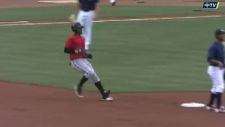 Kannapolis Adolfo hits leadoff double [upl. by Merlin283]