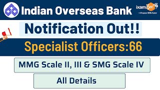 Indian Overseas Bank Recruitment 202324  Indian Overseas Bank Specialist Officer 66 Vacancies out [upl. by Arjan]