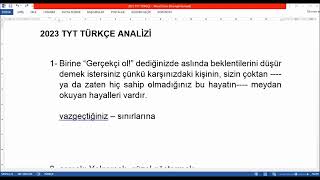 TYT 2023 TÜRKÇE TESTİ 1 SORU [upl. by Anilegna653]