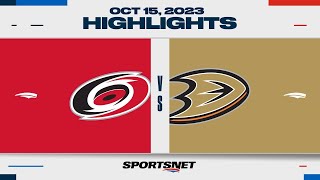 NHL Highlights  Hurricanes vs Ducks  October 15 2023 [upl. by Neelyak]