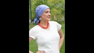 How to Tie a Square Chemo Head Scarf Bali Batik Rayon [upl. by Eiramesor]