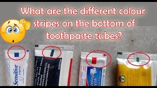 What are the different colour stripes on the bottom of toothpaste tubes [upl. by Nations]