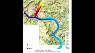 Temperature evaluation in the EbroSegre confluence Iber model [upl. by Allisan783]