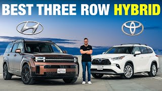 Hyundai Santa Fe vs Toyota Highlander 3Row Hybrid SUV Battle [upl. by Nabetse]