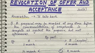 Revocation of offer and acceptance contract act lawful notes [upl. by Neilson]