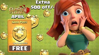 New April Google Play Offer Get Free Gold Pass in Clash of Clans [upl. by Sayre799]