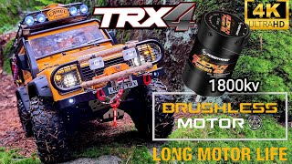 RC traxxas TRX4 Defender scale 110 new engine Brushless system for crawlers 1800kv [upl. by Seligman961]