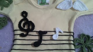 🔴 como tejer Nota musical a crochet yo ganchillo facil y rapido [upl. by Tierell]