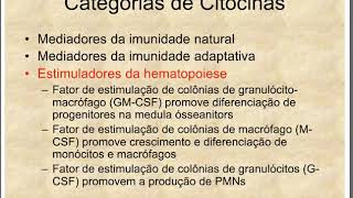 Aprenda Plugado  IMUNOLOGIA  Aula 20 Slide 21 Categorias de Citocinas [upl. by Natsirc319]