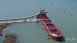 CSL Baie Comeau Canada Steamship Lines Windsor Salt by Windsor Aerial Drone Photography [upl. by Reyam]