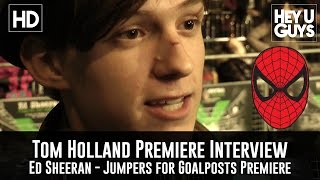 Tom Holland Interview  SpiderMan Jumpers for Goalposts Premiere [upl. by Eedissac]