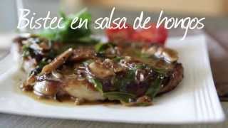 Bistec en salsa de hongos [upl. by Alliuqa]