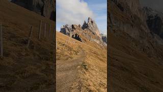 Hiking a beautiful trail in Seceda Italy [upl. by Nobell]