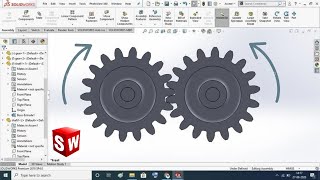 🔴 Solidworks Tutorial 12  Gear Mate  Assembly [upl. by Ilsa11]