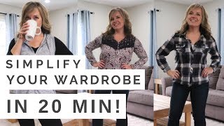 Trick to Simplify your Wardrobe in 20 min  Minimalist Mom Life 2018 [upl. by Aillicec]