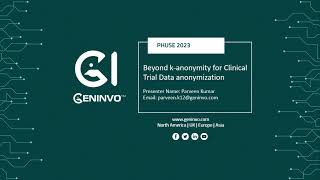 Beyond kanonymity for Clinical Trial Data anonymization  PHUSE 2023 [upl. by Airdnek]