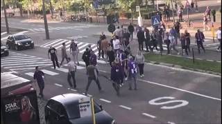 Beerschot fans attacked by Royal Antwerp hooligans 13082017 [upl. by Ebby122]