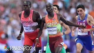 Emmanuel Wanyonyi wins mens 800m by 001 SECONDS over Marco Arop  Paris Olympics  NBC Sports [upl. by Silyhp755]