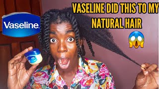 USING VASELINE TO MOISTURIZE HIGH POROSITY TYPE 4 NATURAL HAIR IM SHOOK 😱 hairgrease vaseline [upl. by Krischer]