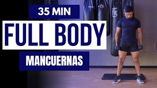 rutina INTENSA full body con mancuernas en casa 🔥 ejercicios con mancuernas 35 min [upl. by Ydnas]