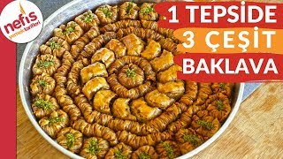 1 TEPSİDE 3 ÇEŞİT BAKLAVA TARİFİ ✅ Vazgeçilmez Bayram Tatlısı [upl. by Drofnas]