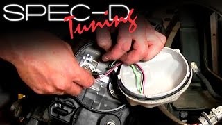 SPECDTUNING INSTALLATION VIDEO HOW TO REPLACE LIGHT BULBS ON TM PROJECTOR HEAD LIGHTS [upl. by Jillene941]