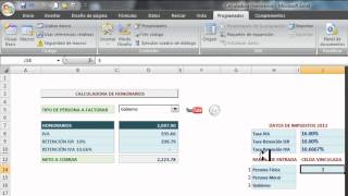 Calculadora Honorarios Calculo de Honorarios en Excel Cuadro combinado [upl. by Llimaj929]