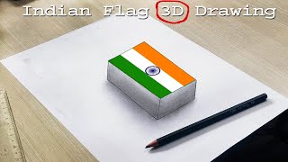 Indian Flag 3D Drawing [upl. by Ecnedac866]