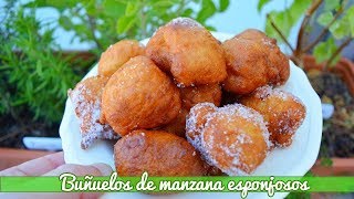 Buñuelos de manzana ESPONJOSOS fáciles y rapidos [upl. by Krongold]