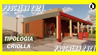 Plan PROCREAR 2021 casa CRIOLLA recorrido 3d 🏠🏠🏠🏠 [upl. by Hpotsirhc]