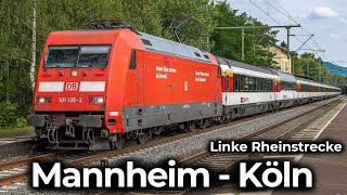 Abschied vom EuroCity  EC 8  4K Führerstandsmitfahrt Mannheim  Köln  Linke Rheinstrecke amp BR101 [upl. by Gilbart216]