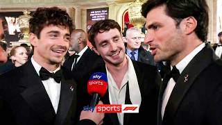 Paul Mescal crashes Charles Leclerc Carlos Sainz interview at Gladiator II premiere 🤣 [upl. by Aztinaj]