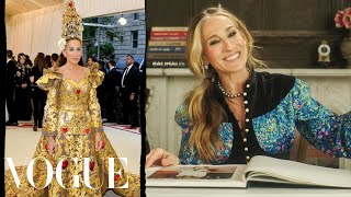 Sarah Jessica Parker Breaks Down 10 Met Gala Looks From 1995 to Now  Life in Looks  Vogue [upl. by Marigolde506]